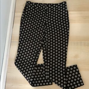 Vince Camuto Black&White Diamond Print Trousers 00
